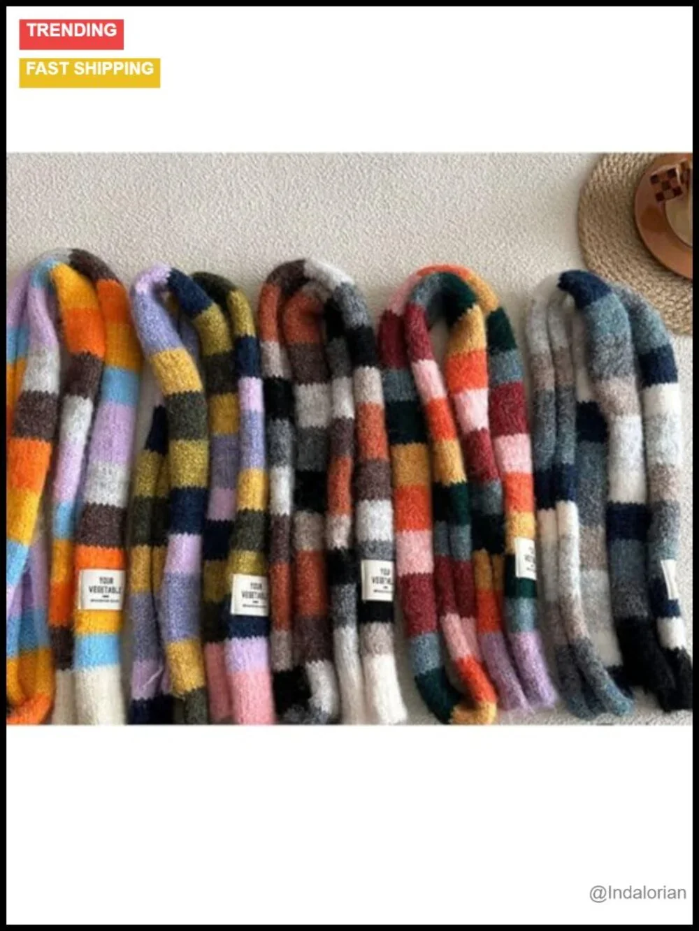 Skinny Long Knit Scarf Women Winter Fashion Y2K Neck Accessory Harajuku